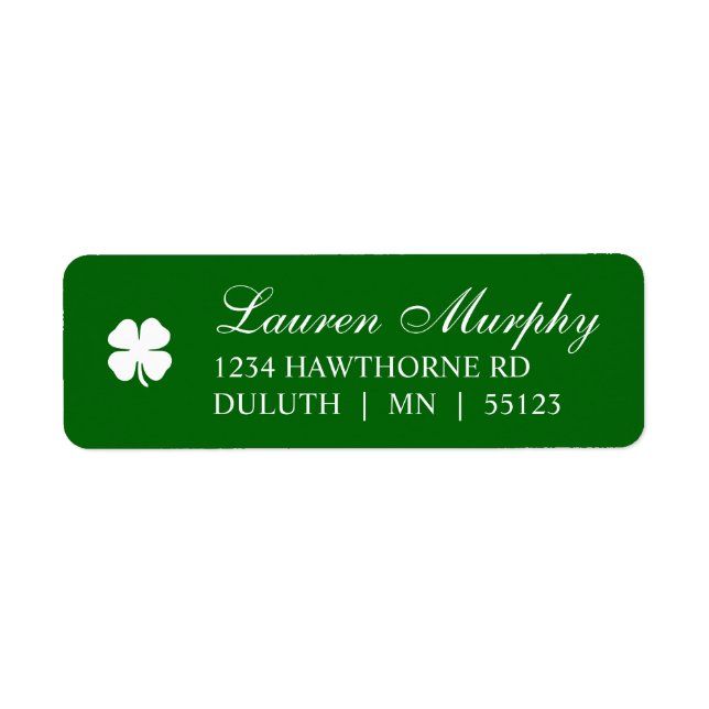 Personalized Green Four Leaf Clover Irish  (Front)
