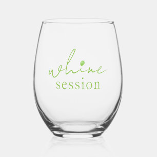 Personalized Green Grape Whine Session Stemless Wine Glass