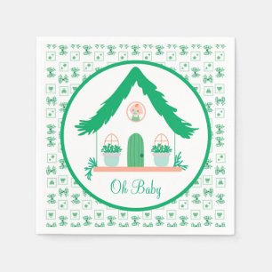 Personalized Green House Oh Baby Shower Napkin