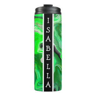 Personalized Green Marble Art Digital Fluid Art    Thermal Tumbler