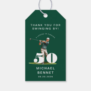 Personalized Green Sports Golf 50th Birthday Gift Tags