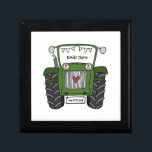 Personalized Green Tractor Farm Wedding Bridesmaid Gift Box<br><div class="desc">A tractor country farm wedding gift which can be personalized.
If you would like to change the size or font please click on the edit button to customize further.
The bunting in the tractor is in a subtle cream and white.</div>