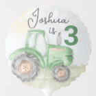 Personalized Green Tractor Theme Medium Balloon