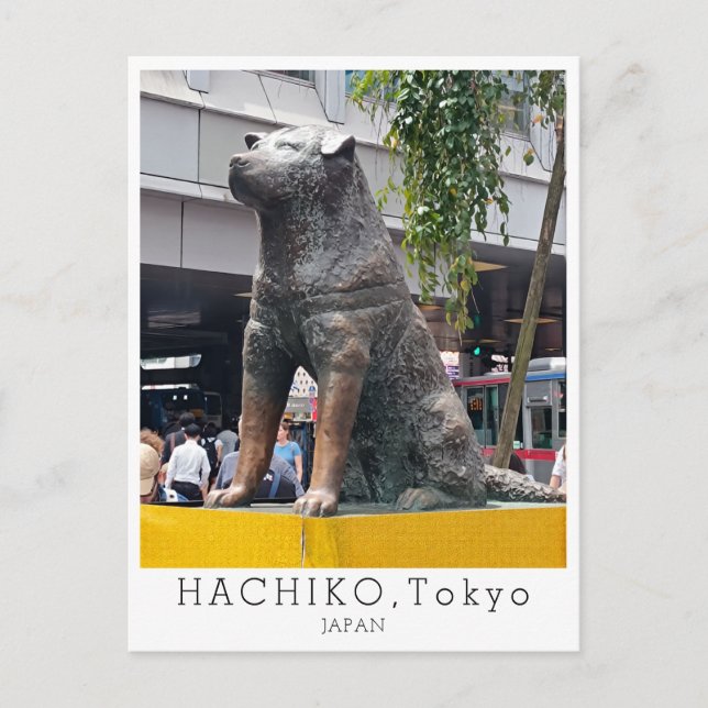 Personalized, Greetings from TOKYO, Hachiko, Japan Postcard (Front)