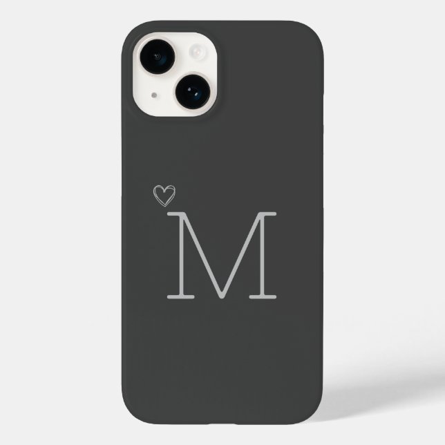 Personalized Grey Initial iPhone Case (Back)