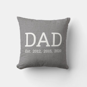 Personalized Grey Linen Father's Day Cushion
