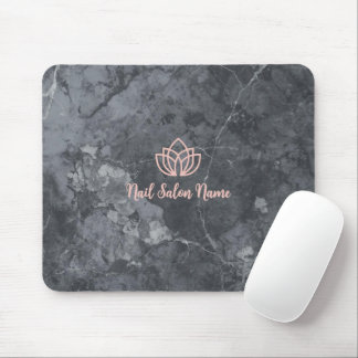 Personalized Grey Marbel Nail Studio Branding Mouse Pad