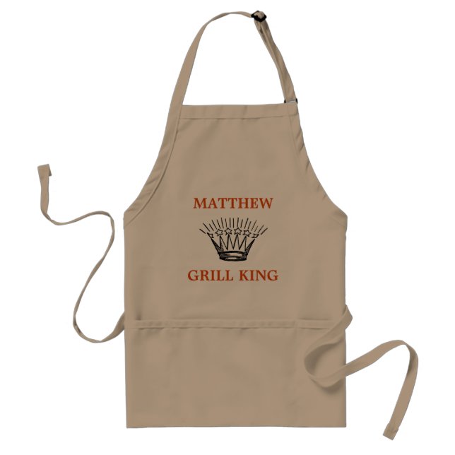 Personalized Grill King Funny Grilling Adult Apron (Front)
