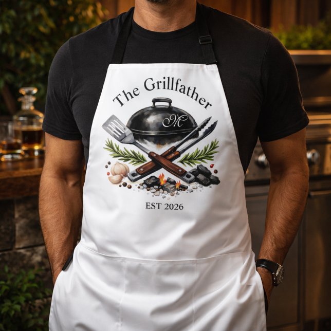 Personalized Grillfather Monogram Apron (Creator Uploaded)