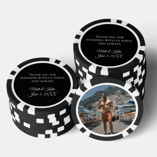 Personalized Groomsman Gift Golf Marker Photo Poker Chips (Stack)