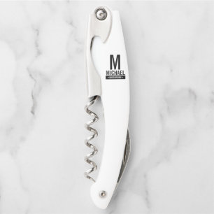 Personalized Groomsman's Monogram and Name Corkscrew