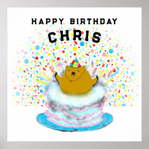 personalized Groundhog Day birthday Poster