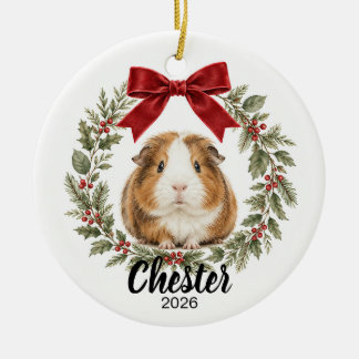 Personalized Guinea Pig Christmas Pet Keepsake Ceramic Tree Decoration