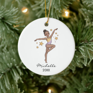  Personalized Gymnast gymnastics Girl Christmas  Ceramic Tree Decoration