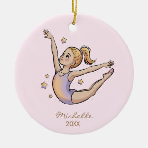 Personalized Gymnast gymnastics Girl Christmas  Ceramic Tree Decoration