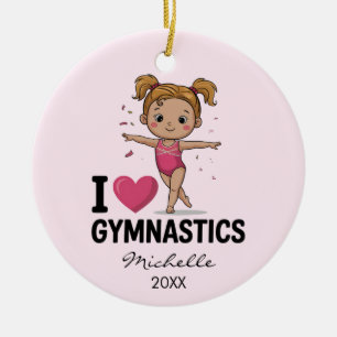 Personalized Gymnast gymnastics Girl Christmas     Ceramic Tree Decoration
