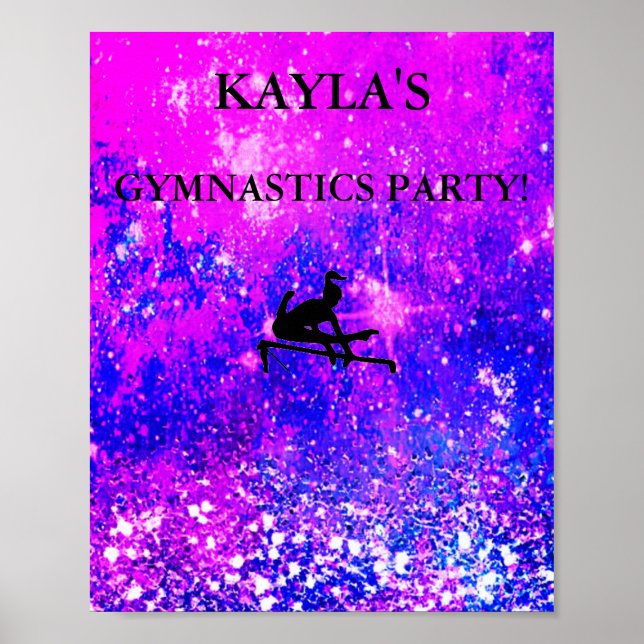 PERSONALIZED GYMNASTICS PARTY   POSTER (Front)