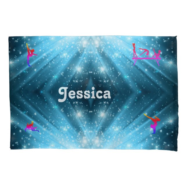 PERSONALIZED GYMNASTICS PILLOW - ADD YOUR NAME PILLOWCASE (Front)