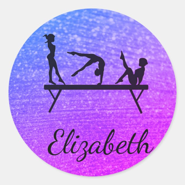 PERSONALIZED GYMNASTICS SQUARE STICKERS (Front)