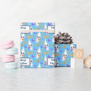 Personalized Halloween Baby Boy Baby Shower Wrapping Paper