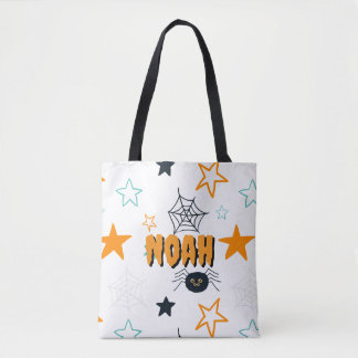 Personalized Halloween Bag – Spiders and Stars