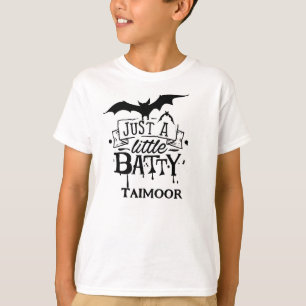 PERSONALIZED HALLOWEEN CUTE JUST A LITTLE BATTY  T-Shirt