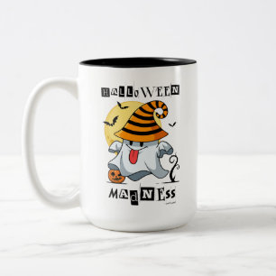 PERSONALIZED HALLOWEEN MADNESS WITH CUTE GHOST Two-Tone COFFEE MUG