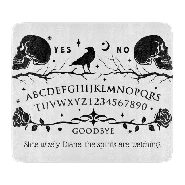Personalized Halloween Ouija Cutting Board (Front)