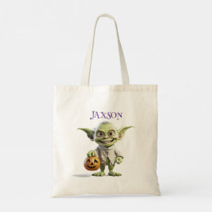 PERSONALIZED HALLOWEEN TRICK or TREAT SKELETON  Tote Bag