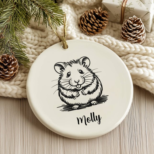 Personalized Hamster Christmas Ceramic Tree Decoration (Creator Uploaded)