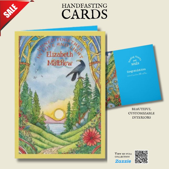 PERSONALIZED HANDFASTING CARD PAGAN CELTIC RAVEN (Creator Uploaded)
