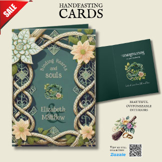 PERSONALIZED HANDFASTING IRISH CELTIC KNOTS  CARD