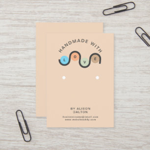 Personalized Handmade With Love Earrings Jewelry  Business Card