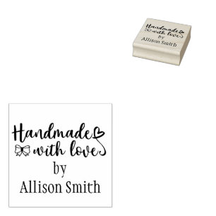 Personalized Handmade with Love Wood Stamp