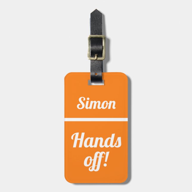 Personalized Hands Off | Funny Luggage Tag (Front Vertical)