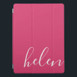 Personalized Handwritten Modern Script in Pink iPad Pro Cover<br><div class="desc">A gorgeous way to protect your iPad,  this pink and white cover in a beautiful script font can be personalized with the name of phrase of your choice. In pink and white.</div>