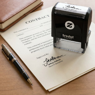 Personalized Handwritten Signature and Job Title Self-inking Stamp