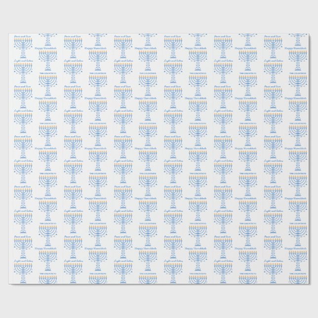 Personalized Hannukah wrapping paper (Flat)