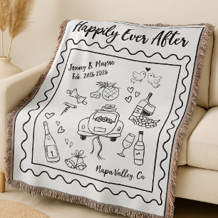 Personalized “Happily Ever After” Wedding Blanket 