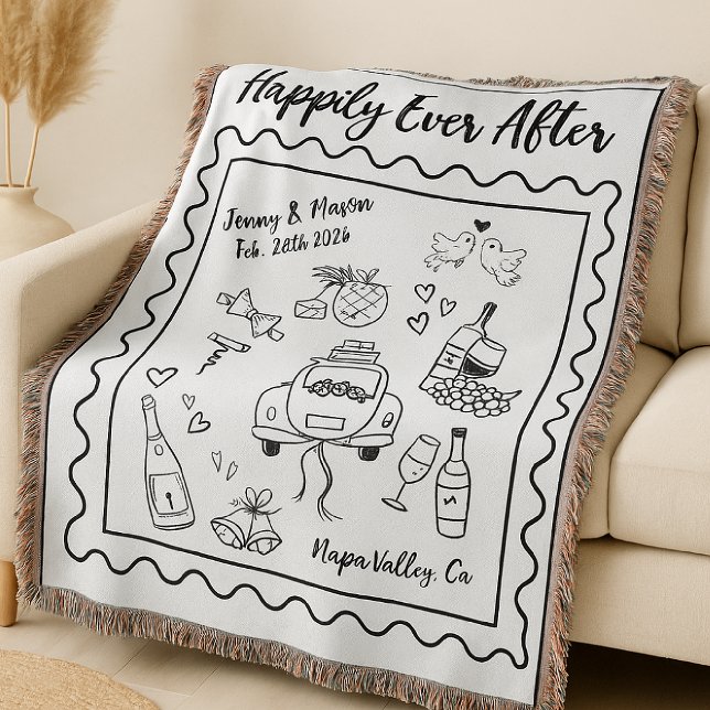 Personalized “Happily Ever After” Wedding Blanket  (Creator Uploaded)
