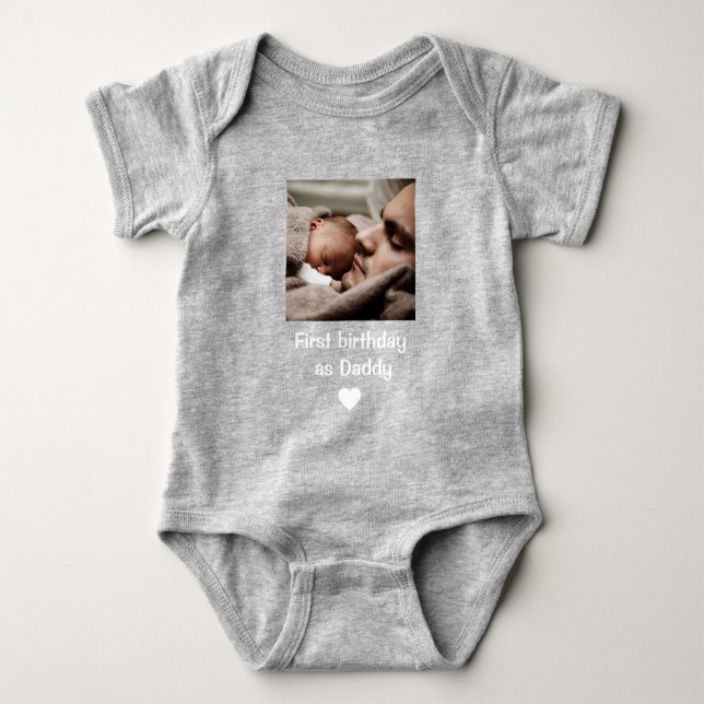 Personalized Happy 1st birthday as my daddy photo  Baby Bodysuit (Front)