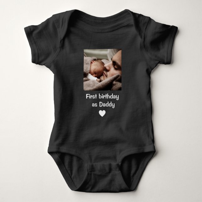Personalized Happy 1st birthday as my daddy photo  Baby Bodysuit (Front)