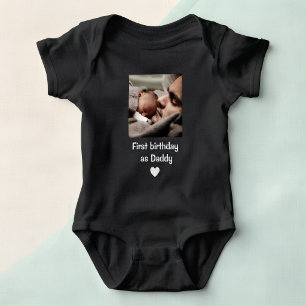 Personalized Happy 1st birthday as my daddy photo Baby Bodysuit