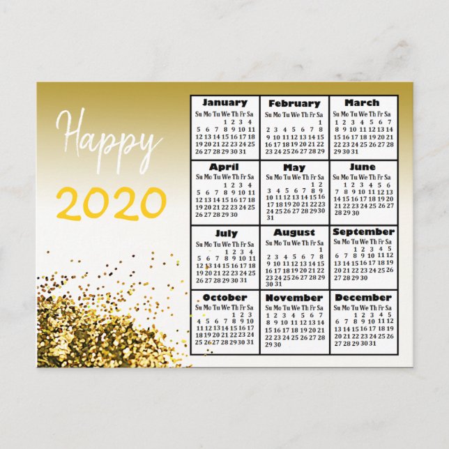 Personalized Happy 2020 New Year Personalized Postcard (Front)