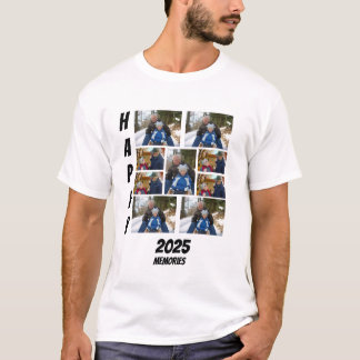 Personalized Happy 2025 memories Photo Collage T-Shirt