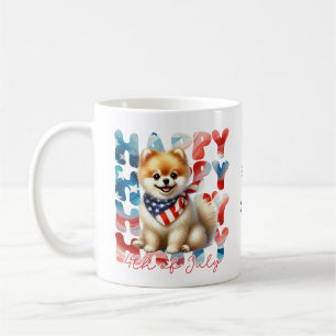 Personalized Happy 4th of July Pomeranian Coffee Mug