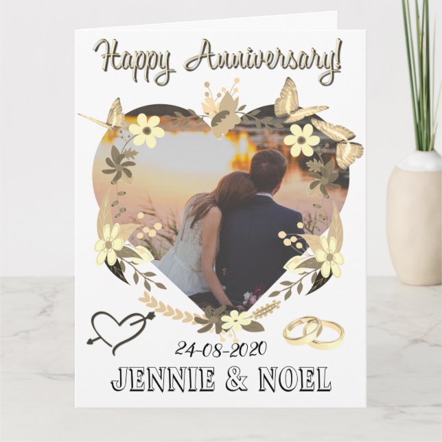 Personalized Happy Anniversary Card With Photo (Front)