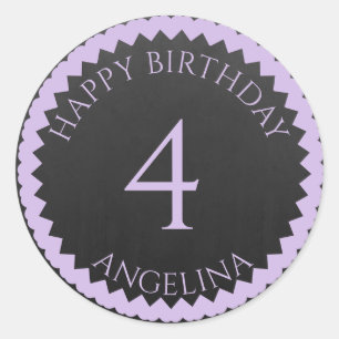 Personalized Happy Birthday add your name age Classic Round Sticker