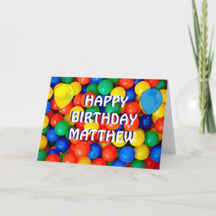 Personalized Happy Birthday Ball Pit Themed Boy's Card
