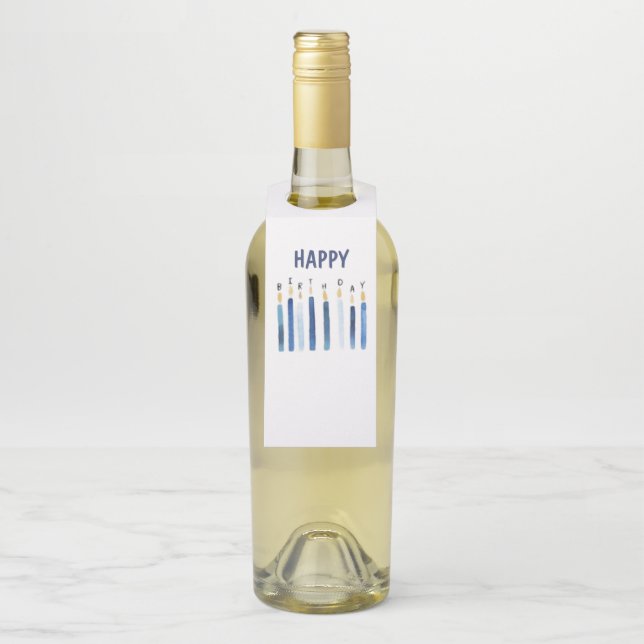 Personalized Happy Birthday Bottle Hanger Tags (On Bottle)